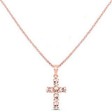 4Ct Oval Cut Peach Morganite Jesus Cross Pendant 14K Rose Gold Finish NO CHAIN