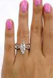 5Ct Marquise Cut Diamond Reverse Split Shank Engagement Ring 14K White Gold Over