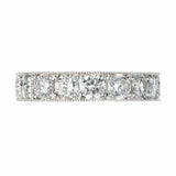 2.2ct Round Cut Diamond Wedding Ring Band Vintage Milgrain 14k White Gold Finish