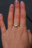 1.6ct Pear Cut VVS1 Diamond Halo Princess Engagement Ring 14k Rose Gold Finish