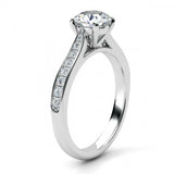 1.6ct Round Cut Diamond Accent Solitaire Engagement Ring 14k White Gold Finish