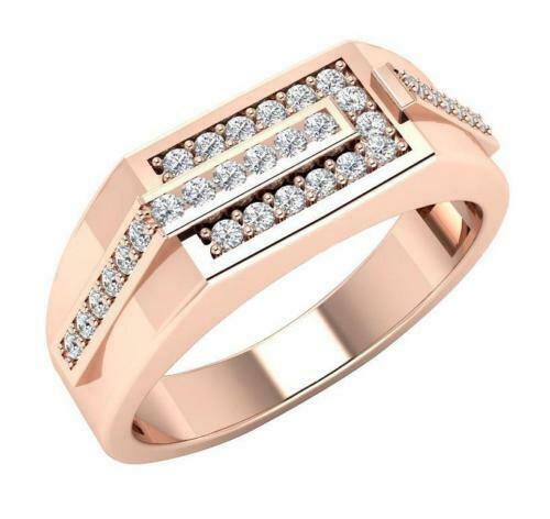 2Ct Round Cut DVVS1 Diamond Wide Stylish Engagement Ring 14K Rose Gold Finish