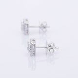 2Ct Baguette Cut Diamond Halo Trendy Solitaire Stud Earring 14K WhiteGold Finish