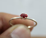 0.5ct Engagement Ring Oval Cut Pink Ruby Solitaire Women 14k White Gold Finish