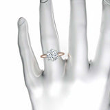 Solitaire Engagement Ring 2.5ct Round Cut VVS1D Diamond 14k Rose Gold Finish