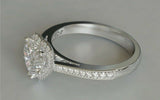 2.3ct Heart Cut Diamond Engagement Ring Halo Bridal Set 14k White Gold Finish