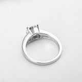 2.2ct Round Cut Diamond Accent Split Shank Engagement Ring 14k White Gold Finish