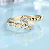 1.5ct Heart Cut Diamond Engagement Ring Twisted Bypass Bead 14k Yellow Gold Over