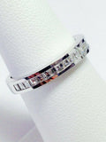 3Ct Asscher Cut Diamond Channel Set Classic Wedding Band 14K White Gold Finish