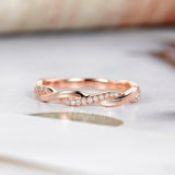 1ct Round Cut Diamond Engagement Ring Twisted Rope Infinity 14k Rose Gold Finish