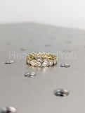 1ct Round Cut Moissanite Bezel Full Eternity Wedding Band 14k Yellow Gold Plated