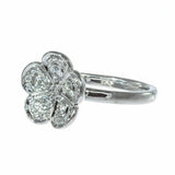 3.6ct Round Cut Diamond Engagement Ring Flower Cocktail 14k White Gold Finish