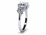 2ct Princess Cut Diamond 3 Stone Classic Engagement Ring 14k White Gold Finish