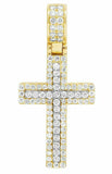 1.5ct Round Cut Diamond Jesus Cross Holy Pendant 14k Dual Gold Finish NO CHAIN