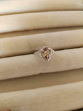 2ct Engagement Ring Pear Cut Peach Morganite Split Shank Halo 14k WhiteGold Over