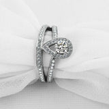 2.5ct Round Cut Diamond Engagement Ring Split Shank Halo 14k White Gold Finish