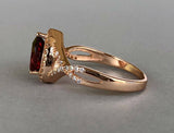 1.9ct Pear Red Garnet Halo Infinity Design Engagement Ring 14k Rose Gold Finish