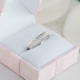 1ct Round Cut Diamond Wedding Band Minimalist Half Eternity 14k White Gold Over