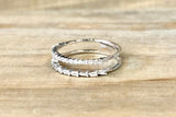 Fancy Engagement Ring Band 1.5ct Round & Baguette Cut Diamond 14k WhiteGold Over