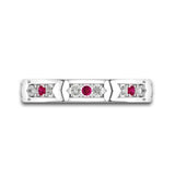 1Ct Round Cut Pink Ruby Diamond Heart Design Wedding Band 14K White Gold Finish