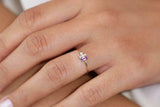 0.6ct Baguette Purple Amethyst Thin Minimalist Engagement Ring 14k RoseGold Over