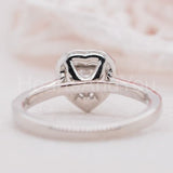 1ct Heart Cut Simulated Diamond Open Halo Engagement Ring 14k White Gold Plated