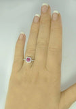 1ct Round Cut Pink Sapphire Engagement Ring 14k White Gold Finish Halo Solitaire