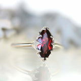 1.7ct Marquise Cut Red Garnet Engagement Ring Solitaire 14k Yellow Gold Finish