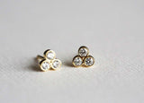 0.3ct Round Cut Diamond Bezel Set Solitaire Stud Earrings 14k Yellow Gold Finish