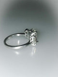 2.9ct Emerald Cut Diamond Engagement Ring Solitaire Trilogy 14k WhiteGold Finish