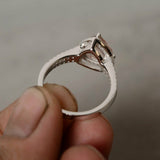 2ct Trillion Cut Peach Morganite Promise Engagement Ring 14k White Gold Finish