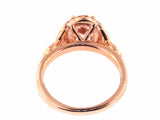 2.5Ct Oval Cut Peach Morganite Diamond Leaf Accents Halo Ring 14K Rose Gold Over