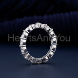 1ct Oval Cut Simulated Diamond Full Eternity Wedding Band 14k White Gold Plated