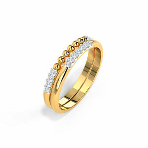 1.2ct Round Cut Diamond Half Eternity Couple Wedding Band 14k Yellow Gold Finish