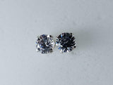 2ct Stud Earrings Round Cut Diamond Solitaire Women Design 14k White Gold Finish