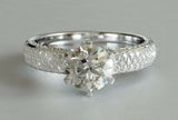 2.3ct Round Cut Diamond Engagement Ring Cluster Accents 14k White Gold Finish