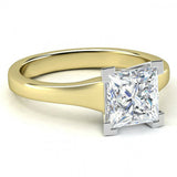 1.5ct Princess Cut VVS1D Diamond Solitaire Engagement Ring 14k Gold Finish New