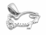 0.12ct Round Cut VVS1 Diamond Pendant Rabbit Design 14k White Gold Over NO CHAIN