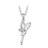 Angel Fairy Pendant 1ct Marquise Cut VVS1D Diamond 14k White Gold Finish