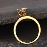 1ct Oval Cut Peach Morganite Solitaire Engagement Ring 14k Yellow Gold Finish