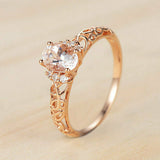 2Ct Oval Cut Peach Morganite Filigree Engagement Ring 14K Rose Gold Finish