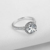 2ct Round Cut VVS1D Diamond Engagement Ring Halo Solitaire 14k White Gold Finish