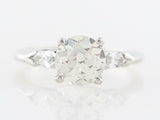 2.8ct Round Cut Diamond Engagement Ring Trilogy Solitaire 14k White Gold Finish