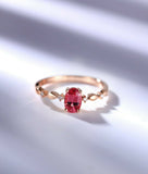 1ct Oval Pink Ruby Vintage Diamond Solitaire Engagement Ring 14k Rose Gold Over