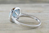 2ct Round Cut Blue Aquamarine Engagement Ring 14k White Gold Finish Diamond Halo