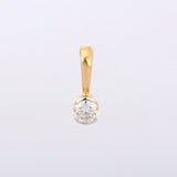 0.5ct Diamond Pendant Round Cut Petite Solitaire 14k Yellow Gold Finish NO CHAIN