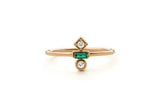 0.3ct Baguette Cut Green Emerald Minimalist Engagement Ring 10k Yellow Gold Over