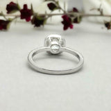 1.7ct Engagement Ring Cushion Cut Diamond Halo Design 14k White Gold Finish