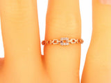 0.5Ct Round Cut Diamond Rectangular Links Wedding Band 14K Rose Gold Finish