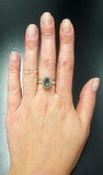 1.5ct Engagement Ring Oval Cut Blue Aquamarine Solitaire 14k White Gold Finish